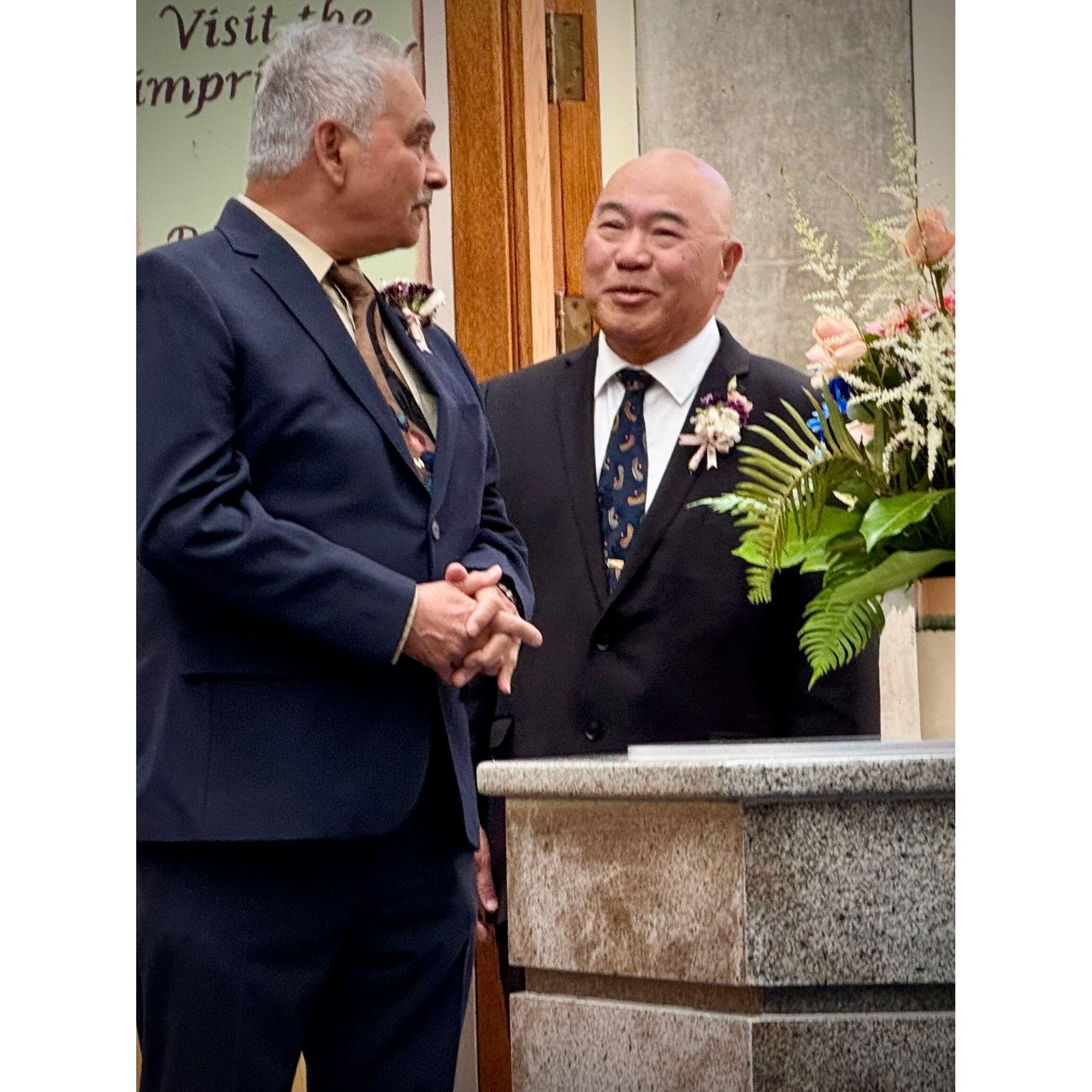 Leonard waits for the grand church entry.