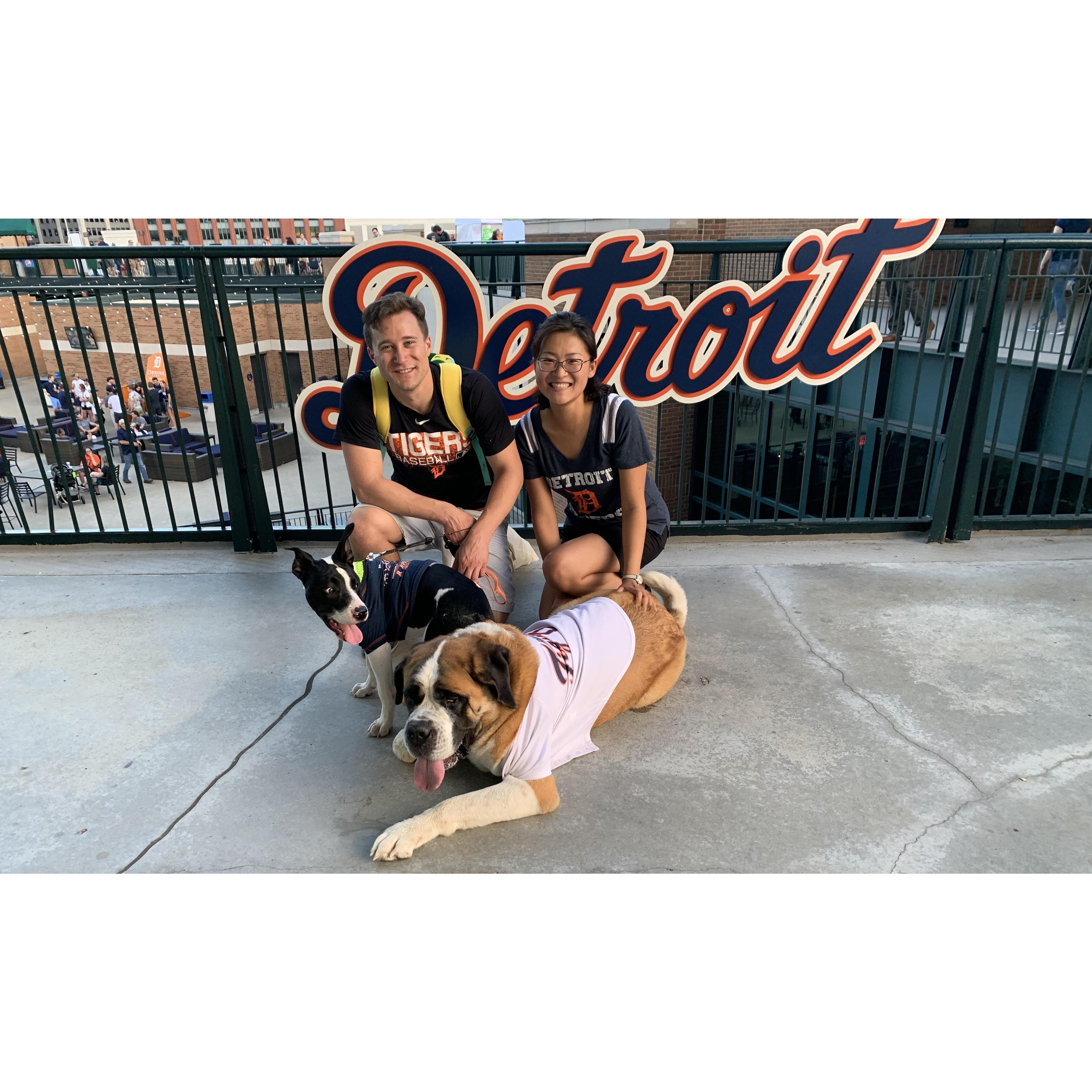 First *successful* attempt at sneaking the pups into the ballpark
