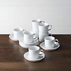 Set of 8 Verge 4 oz. Espresso Cups and Saucers