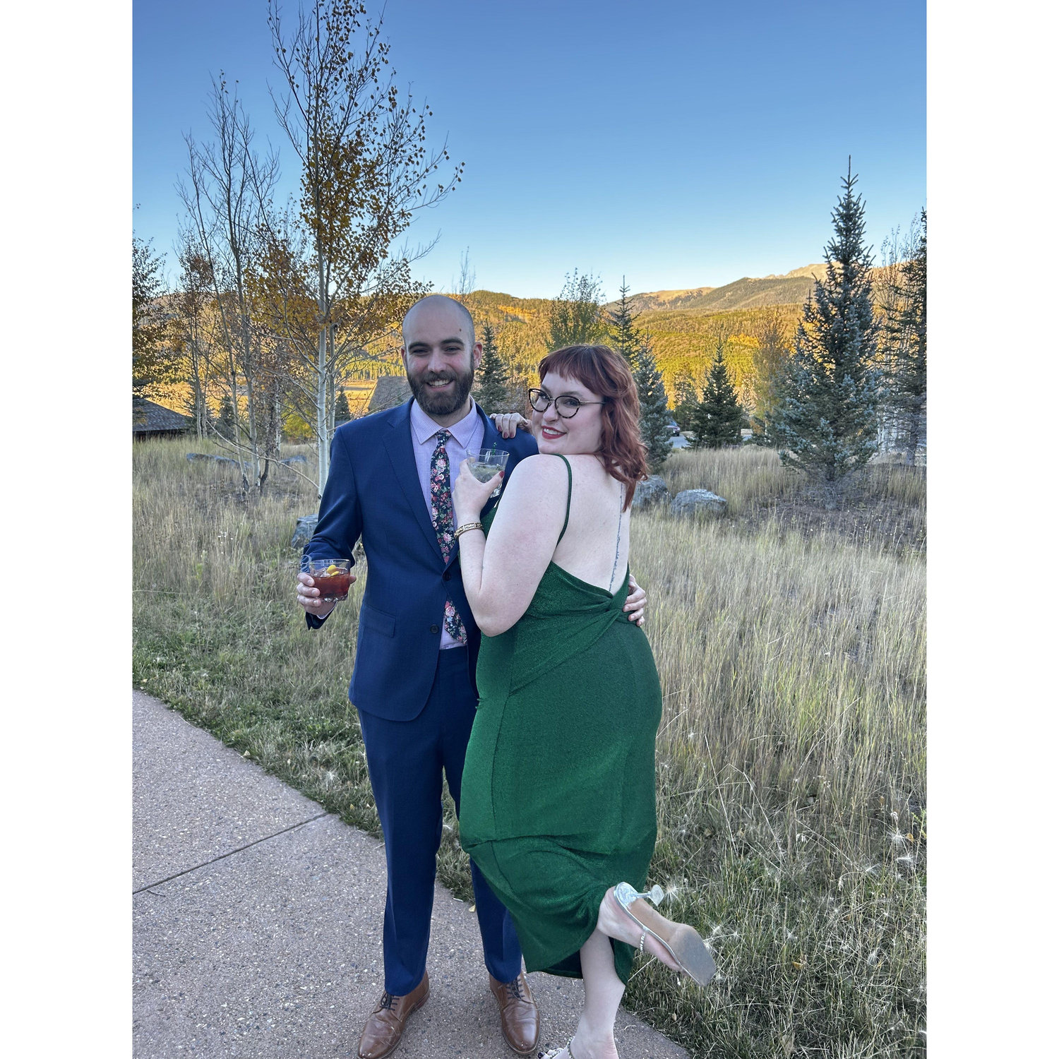 Cal and Benji at their beloved friend's/family member's (Carolyn and Sam) wedding in beautiful CO