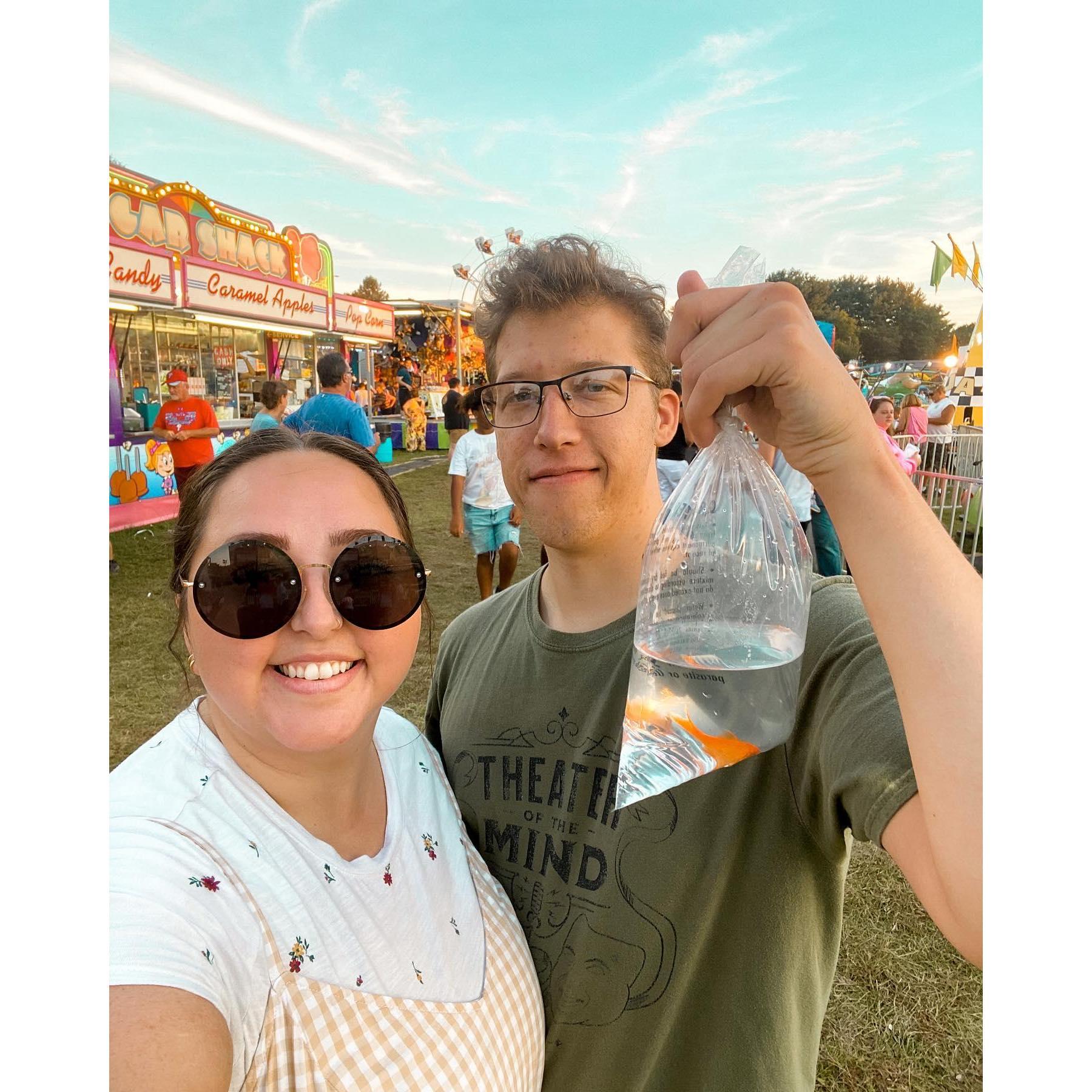 Dan and Alyssa with their son, Brian. Dallastown Carnival, Summer 2022.