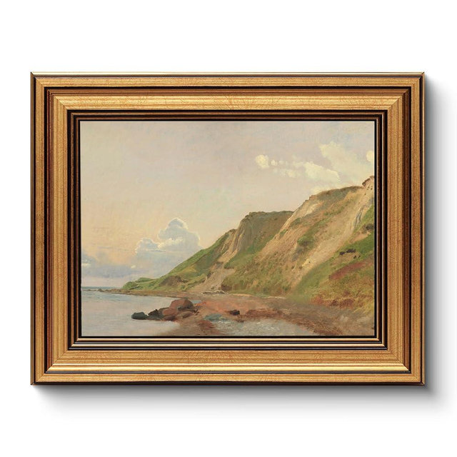 HUARCEY Gold Framed Vintage Wall Art for Living Room Canvas Coastal Wall Pictures Classic Landscape Painting Shelf Decor Natural Aesthetic Room Decoration Elegant Artwork Print for Bathroom, Bedroom