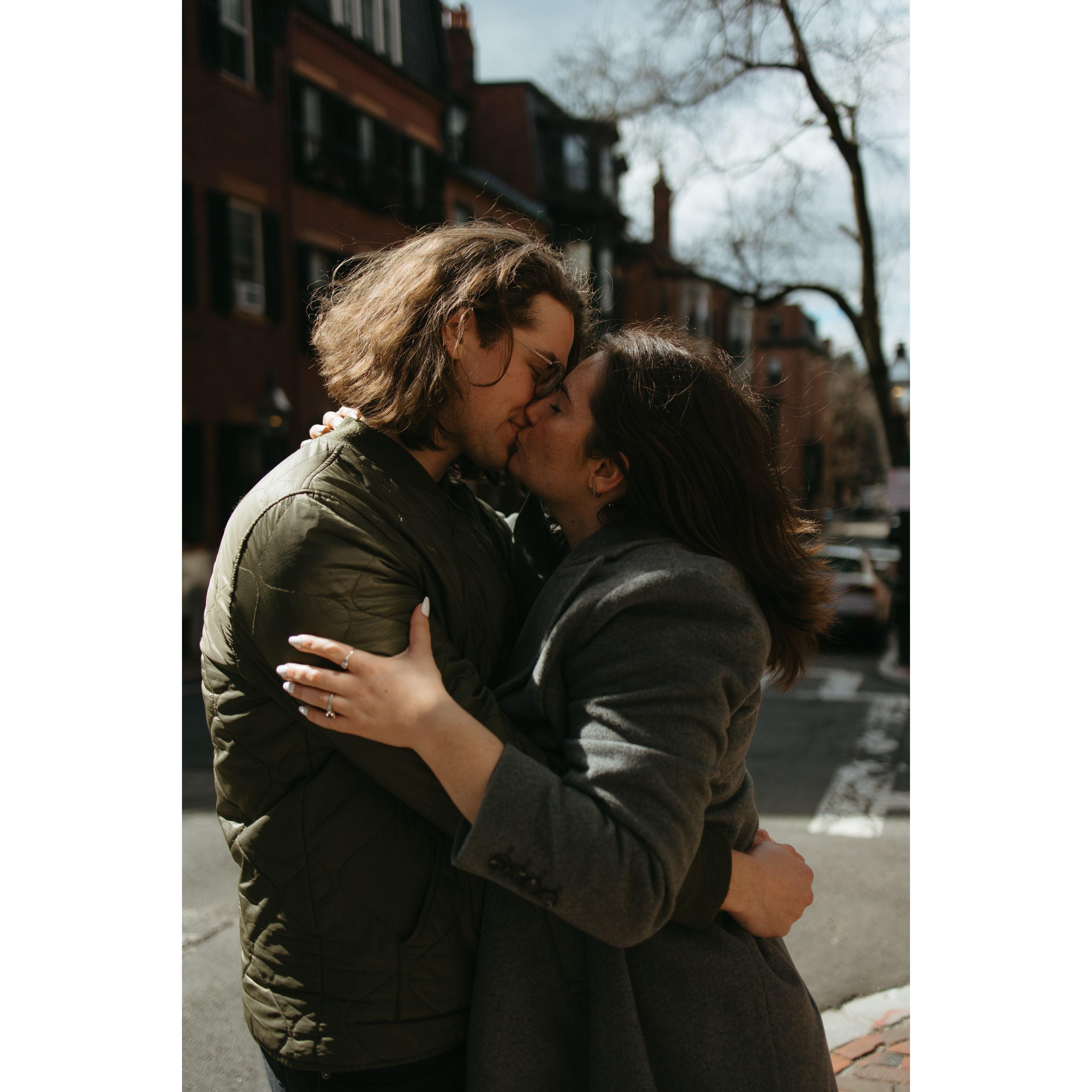 From our engagement photo shoot in Beacon Hill.