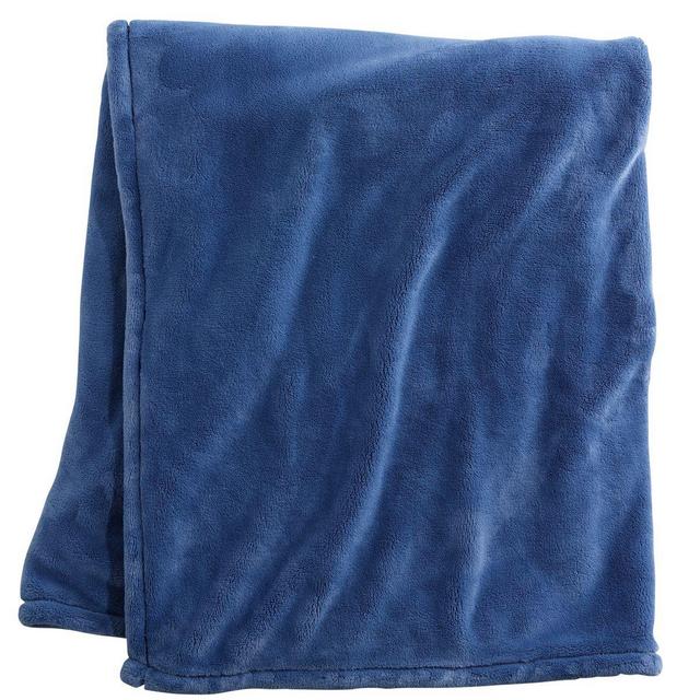 LL Bean Wicked Plush Throw - Deep Blue