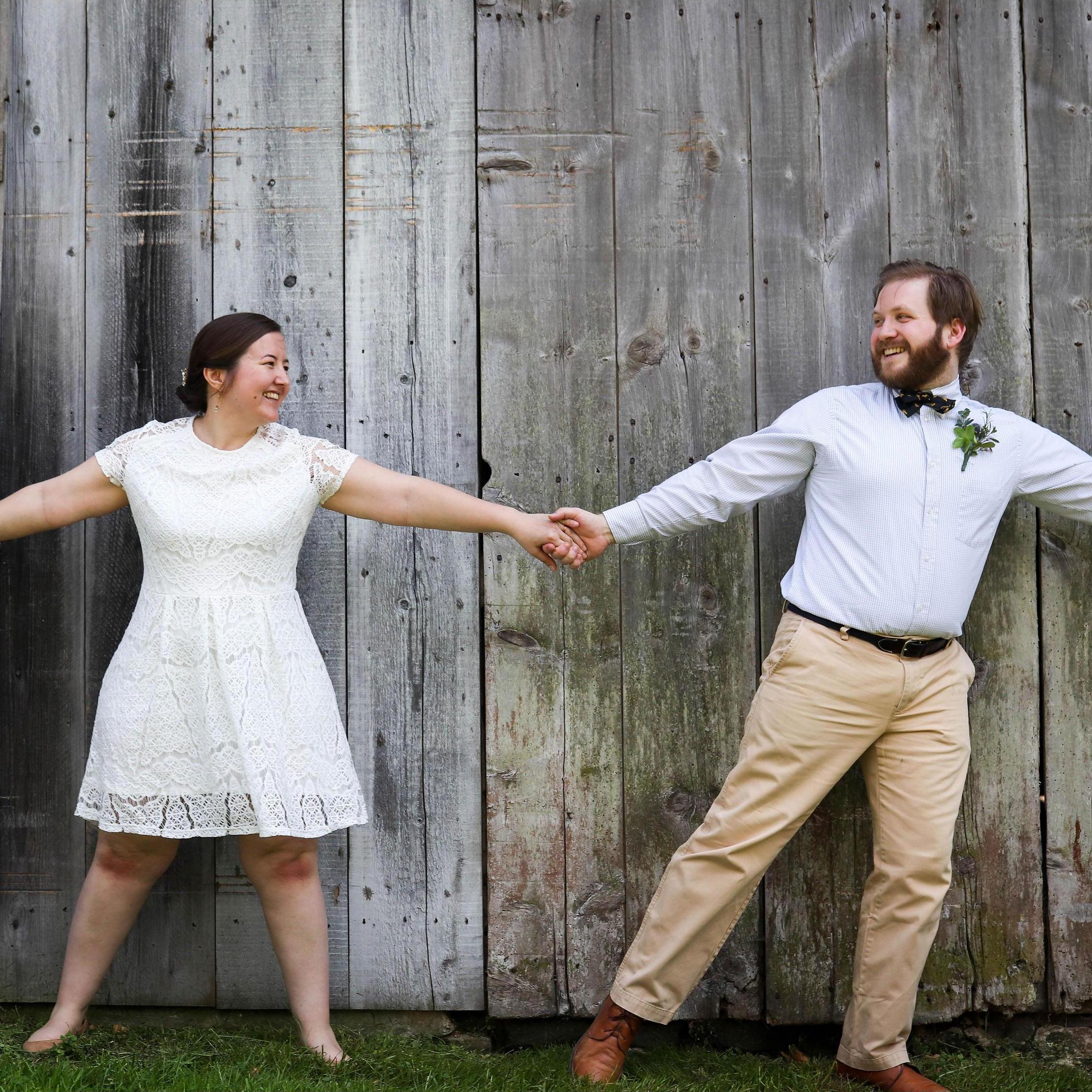 Dancing by the barn