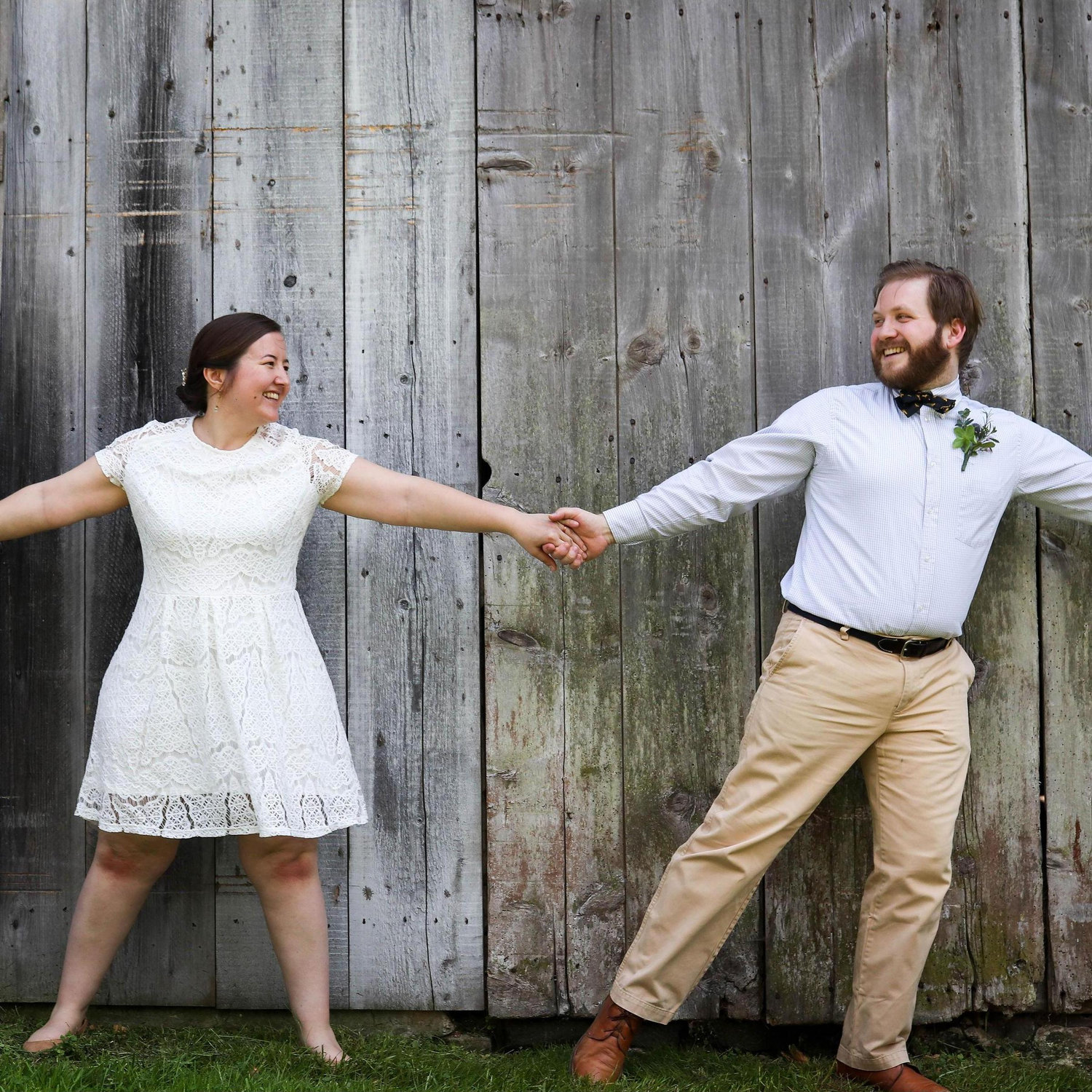 Dancing by the barn