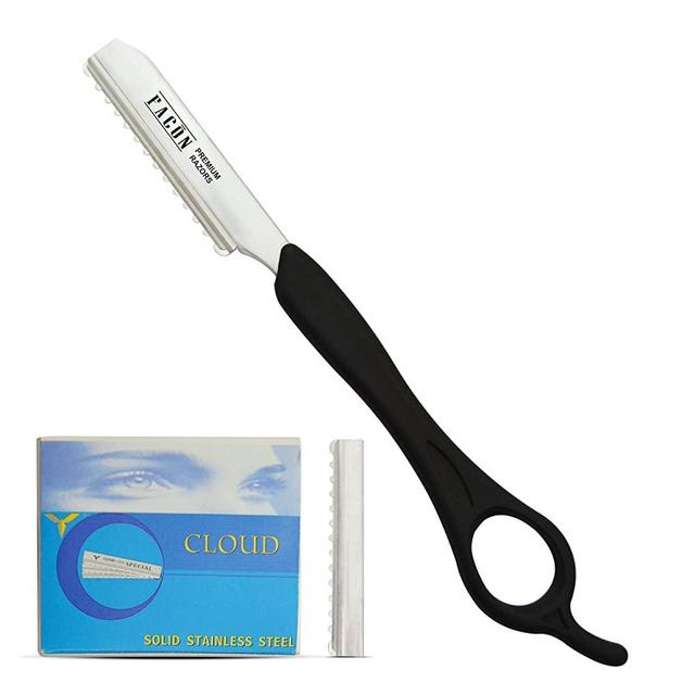 Facón Professional Hair Styling Thinning Texturizing Cutting Feather Razor + 10 Replacement Blades