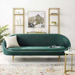 Sublime Vertical Curve Back Velvet Sofa