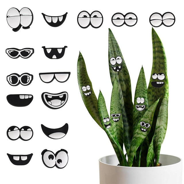 Plant Magnets for Potted Plants - Cute Plant Eyes & Face Decorations - Funny Plant Gifts for Indoor Plant Lovers - Unique Houseplant Accessories - Plant Lady Gift Ideas (15 pcs)