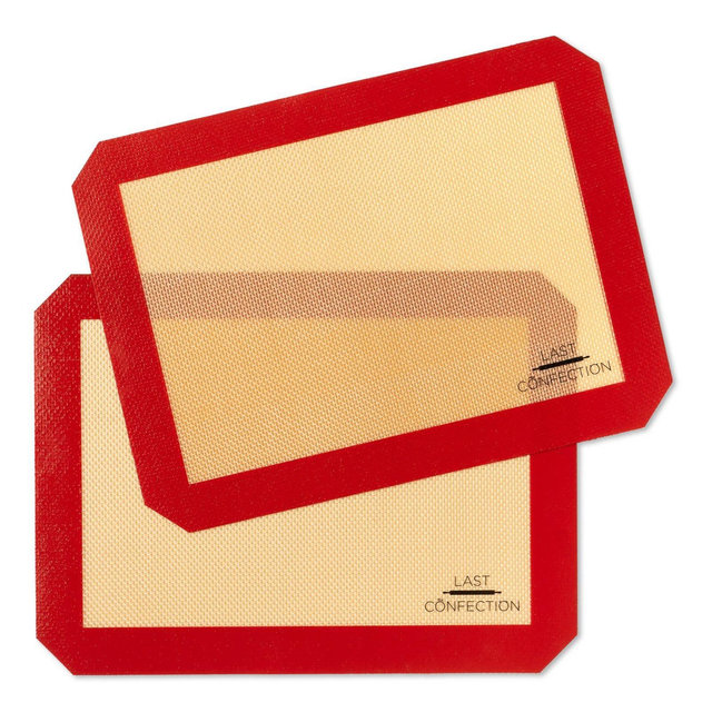 Last Confection Silicone Baking Mat , Set of 2 Quarter Sheet Professional Non-Stick Food Safe Tray Pan Liners