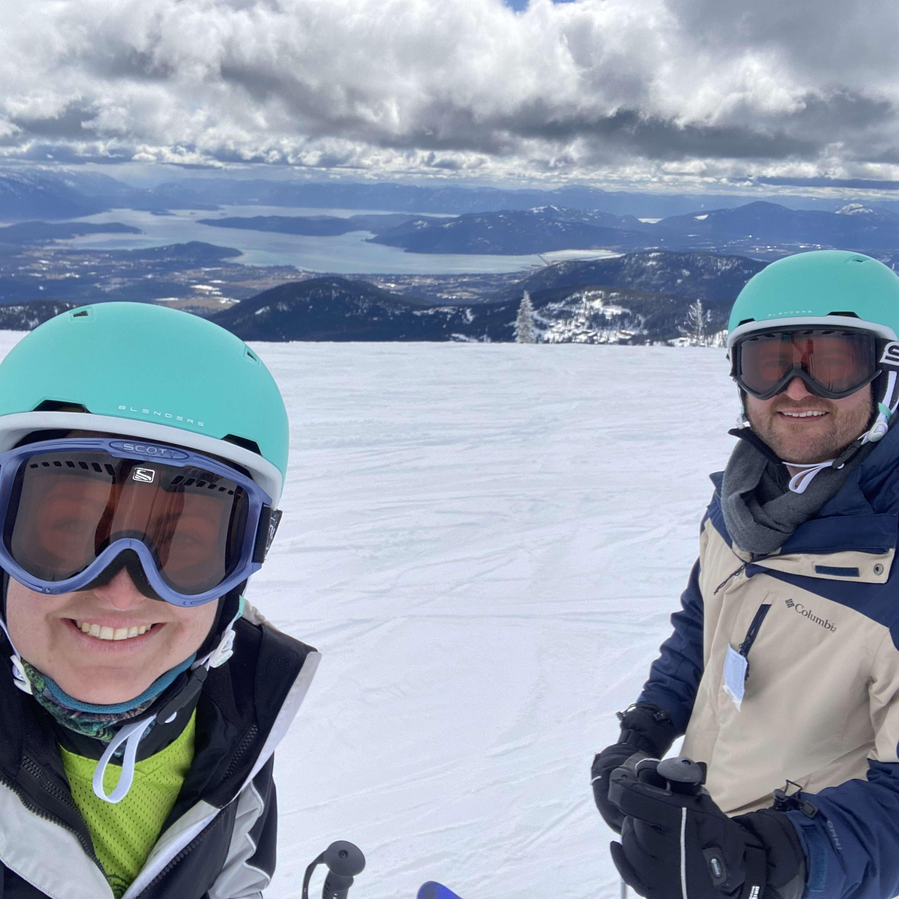 Skiing at Schweitzer Mountain, ID! Sean is shredding black diamond runs these days!