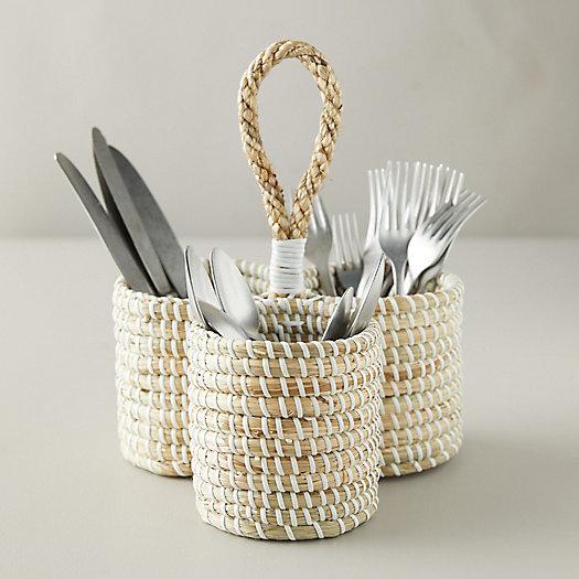 Woven Seagrass Utensil Holder