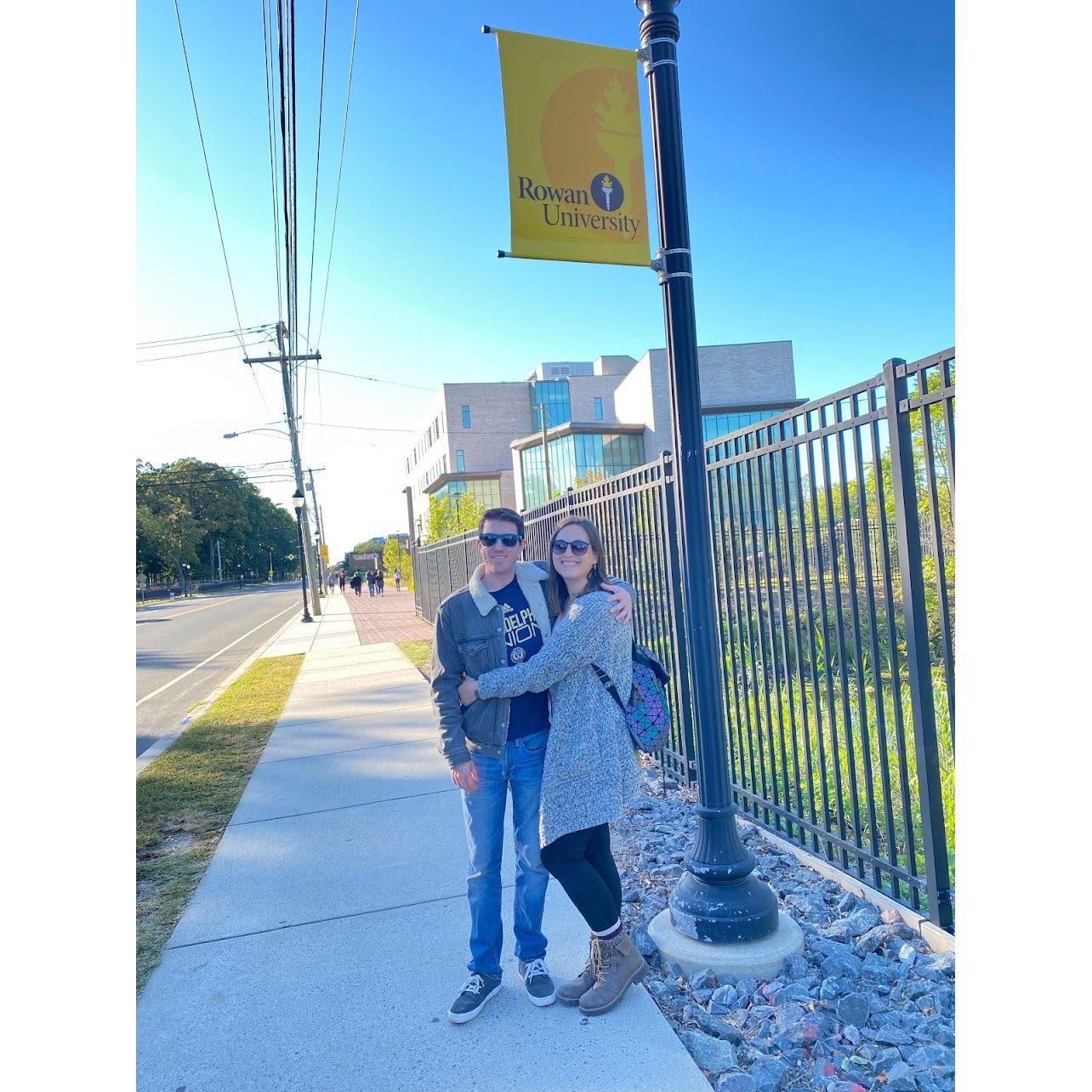 Showing Julie around Rowan's campus, where Jon went to college.