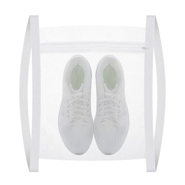 Prasacco Shoe Dryer Bag, 35x40cm/13.8x15.7inch Sneaker Wash & Dry Net Bag for Dryer Sneaker Laundry Bags Large HoneyComber Mesh Bags with Zipper and Strap for Shoe Dryers for Most Dryers Door