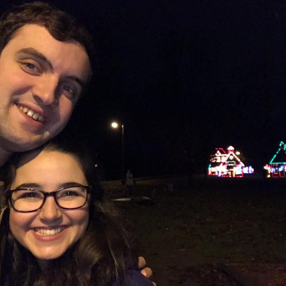 A date night with one another at the Marion Walkway of Lights.
