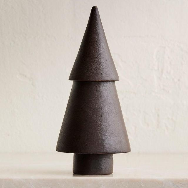 Stacked Wood Tabletop Tree, Dark Walnut, Extra Small