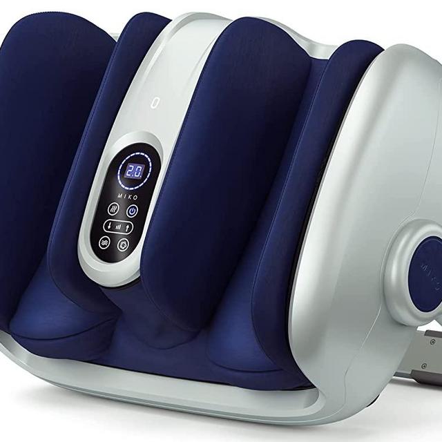 Miko Shiatsu Foot Massager Machine Deep Tissue Massage Improves Circulation, Blood Flow with Deep Kneading, Heat Therapy - Plantar Fasciitis, Neuropathy, Diabetics Fits Up to Size15