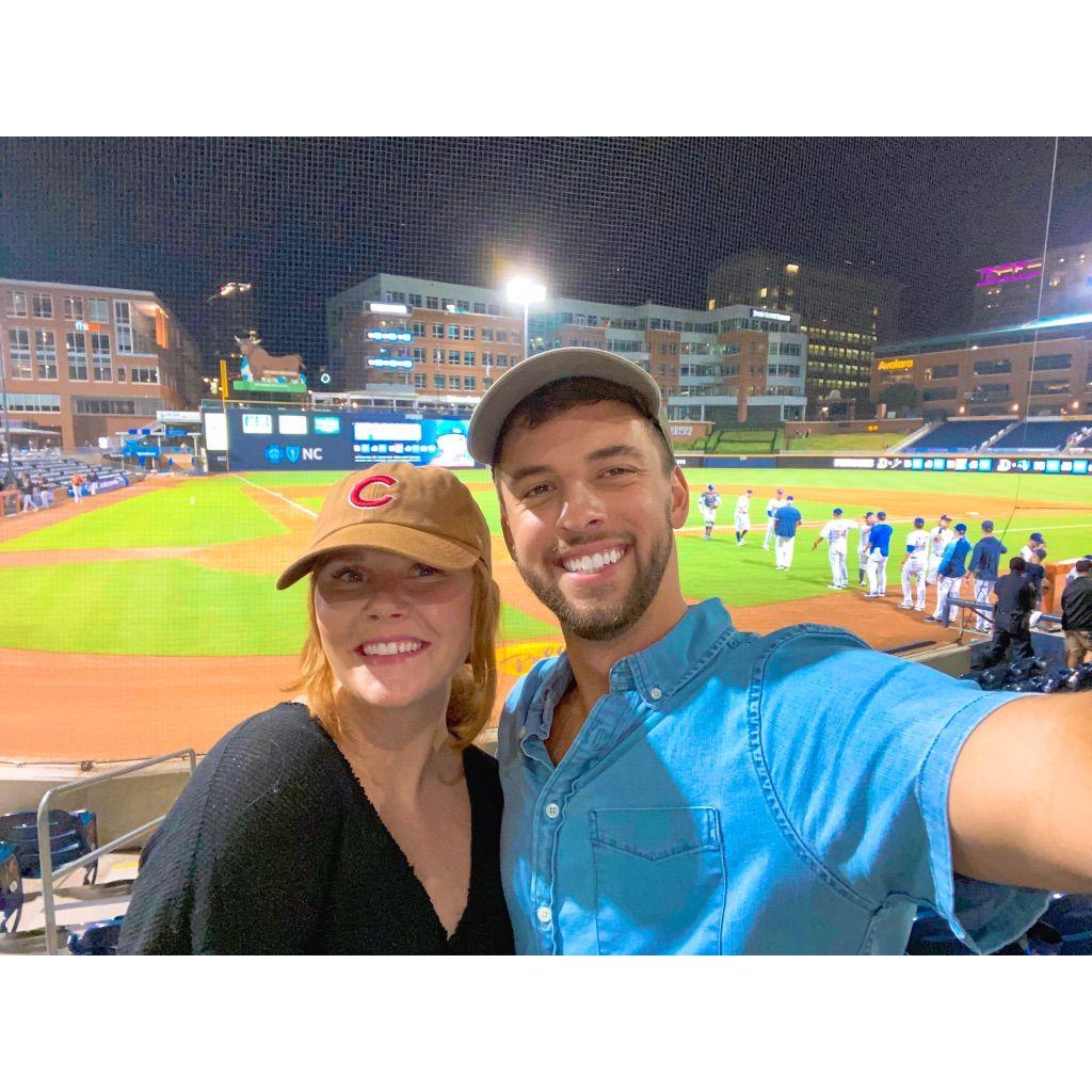 One of our very first dates in 2021, where we were both too nervous to get a real picture taken.