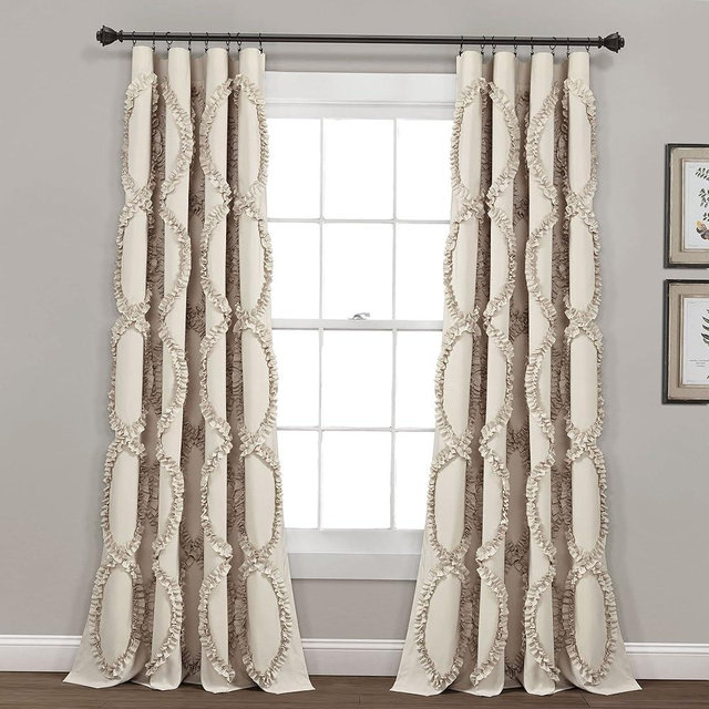 Lush Decor Avon Window Curtain Sydney Throw Blanket, 54"W x 84"L, Neutral