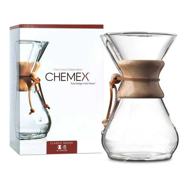CHEMEX Pour-Over Glass Coffeemaker - Classic Series - 8-Cup - Exclusive Packaging