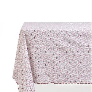 Sharland England Maroon Rectangle Flower Tablecloth