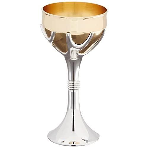 Rite Lite Tree of Life Kiddush Cup, Gold/Silver Shabbat Luxury Kiddush Goblet Chanukah 6.5" Comes with A Beautiful Box Hanukkah