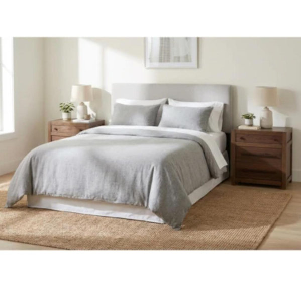 Sawyer Brown Walnut Wood 3-Drawer Nightstand With USB Set Of 2