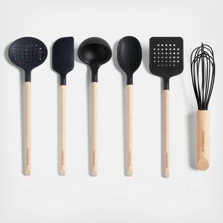 6-Piece Silicone & Wood Utensil Set