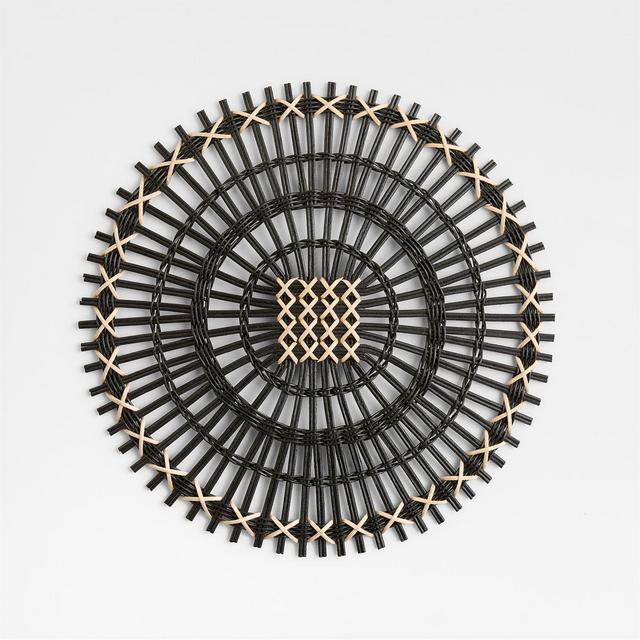 Amira Black Radial Rattan Placemat