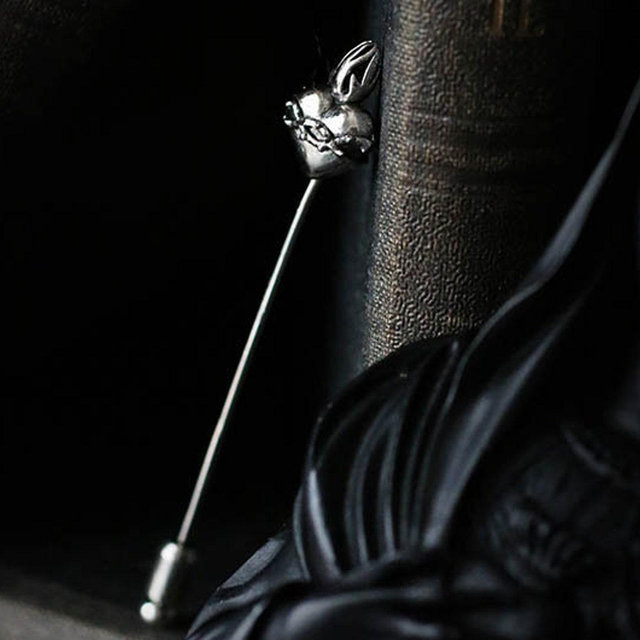 Sacred heart Lapel pin Only at DEFY/ Gold and Silver color /Unique Ascot Stick Pin /Unisex Style/Handmade /special gifts/ groomsmen jewelry.