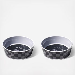 Bad to the Bone Check Small Bowl, Set of 2