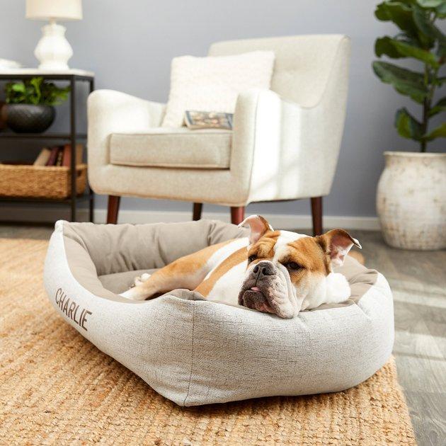 FRISCO Rectangular Bolster Dog Bed w/Removable Cover