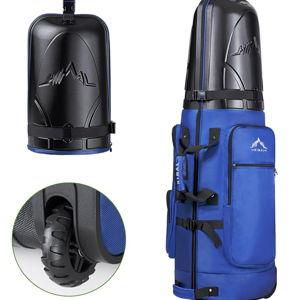 Golf Travel Bag with Hard Case Top, 1680D Heavy Duty Oxford Golf Club Travel Bags for Airlines with Wheels Easy to Maneuver