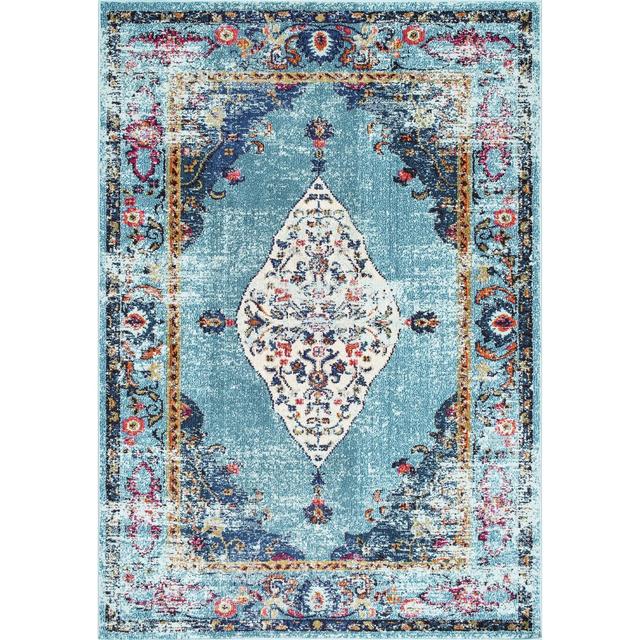 nuLOOM Vintage Medallion Veronica Traditional - Aqua 3' x 5'