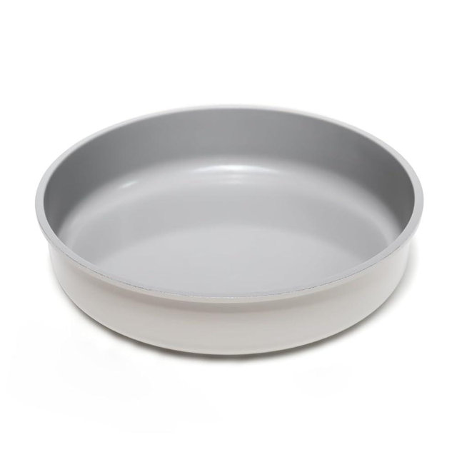 INSETFY 9.5 Inch Round Cake Pan,Cast Aluminum Bakeware Ceramic Nonstick for Cake Baking,Oven and Dishwasher Safe(Beige)