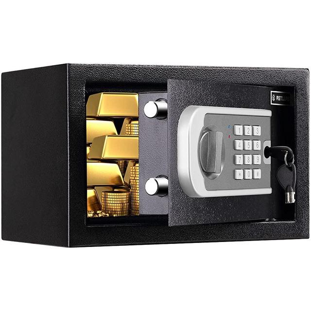 Home Safe Fireproof Waterproof,Fireproof Safe with Digital Keypad,Security Small Safe Box for Documents Money Gun and Other Personal Items(0.5 Cuft Black)