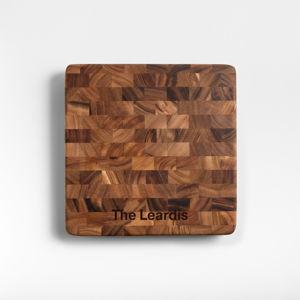Square End Grain Cutting Board/Serving Board, Personalized | Crate & Barrel
