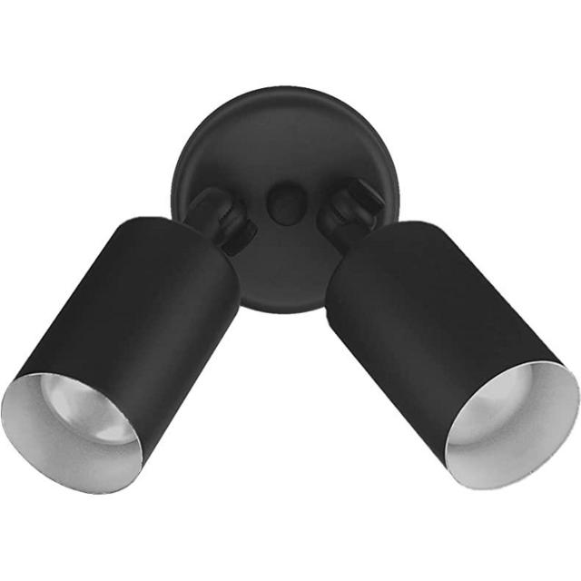 NICOR Lighting 100W Black Double Cylinder Adjustable Security Flood Light (11521)