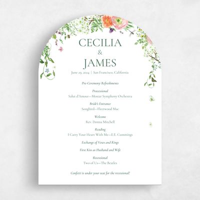 White Arch Wedding Program - Rosalind