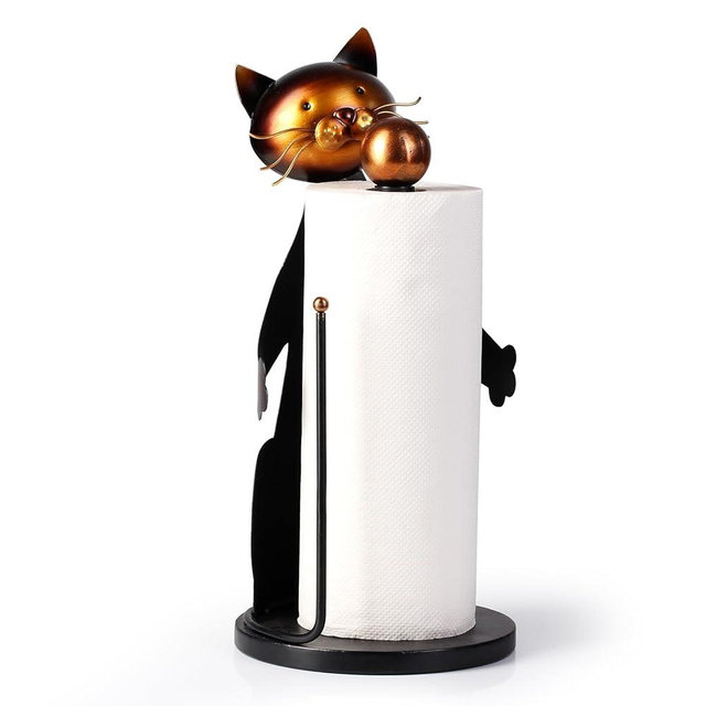 Cat Paper Towel Holder Countertop, Farmhouse Paper Towel Holder Stand for Kitchen Roll Organize,Paper Towel Holder for Kitchen Dining Table Home Decor………