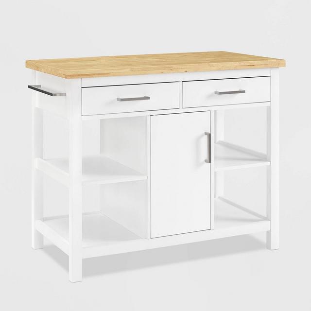 Audrey Wood Top Kitchen Island White - Crosley