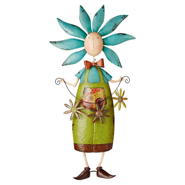 Flower Children Metal Garden Boy Statue