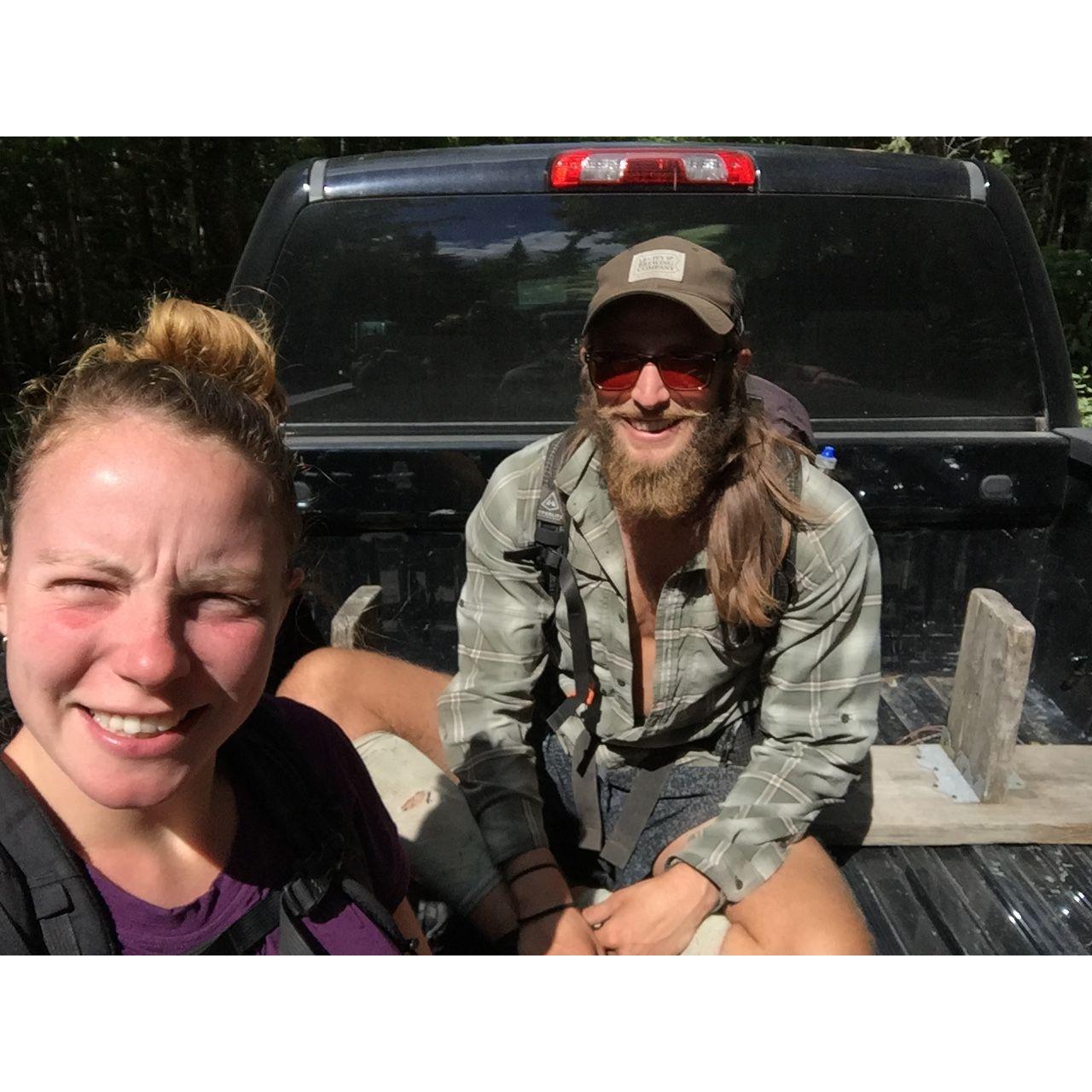 The very first picture we ever took together. On the last day of the AT, in the back of someone's pickup truck.