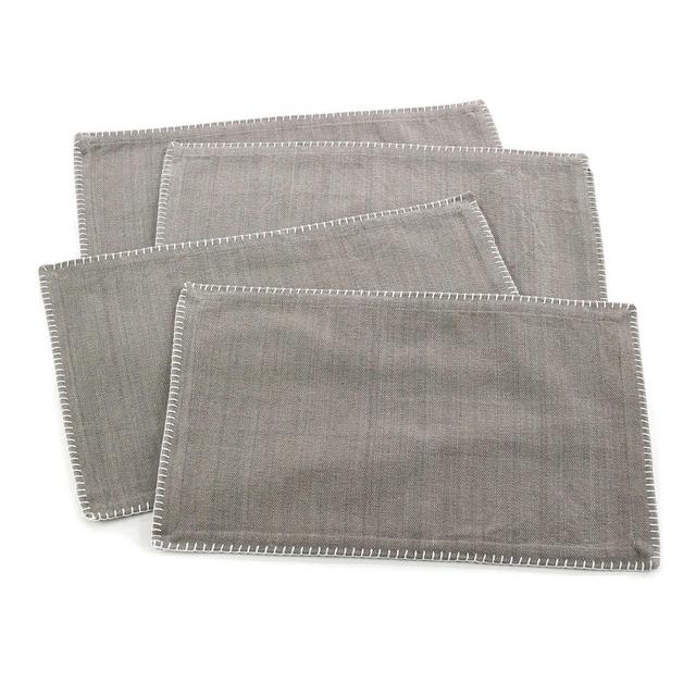 Saro Lifestyle Celena Placemats in Grey (Set of 4)