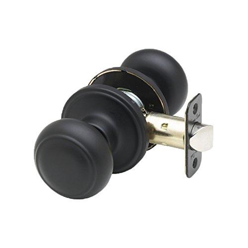 Copper Creek CK2020BC Colonial Passage Door Knob, Black
