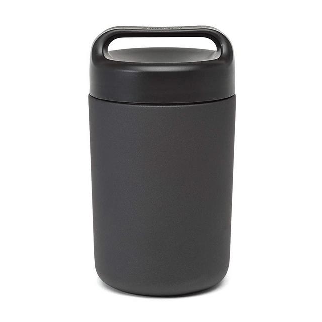 Goodful Vacuum Sealed Insulated Food Jar with Handle Lid, 16 Ounce Stainless Steel Thermos, Lunch Container, 16 Oz, Gray