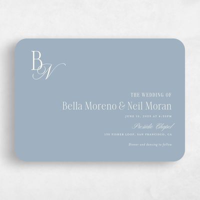 Blue Wedding Invitation - Roscana Landscape