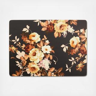 Wild Rose Brown Cork Back Placemat, Set of 4