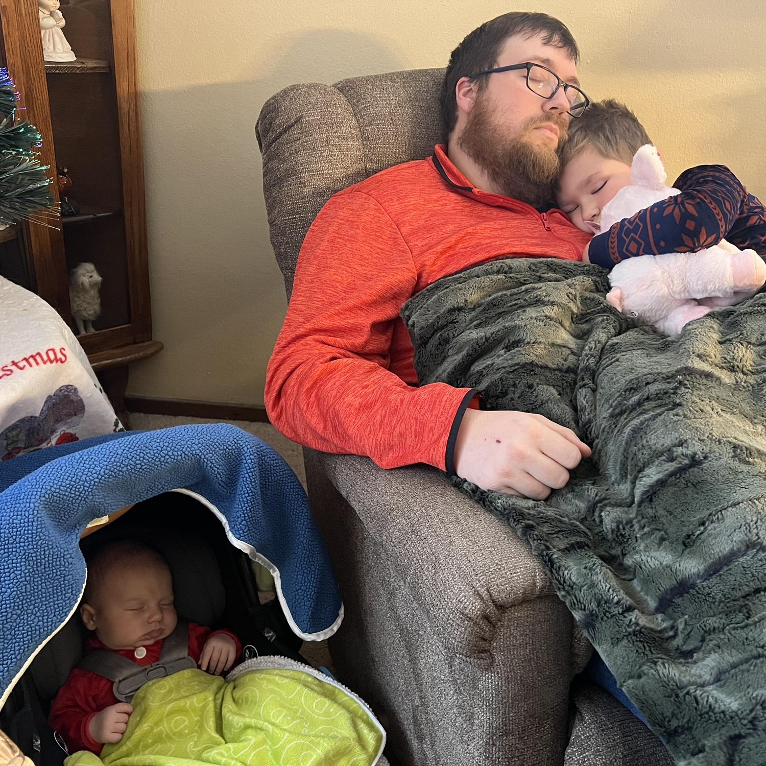 Exhausted during Christmas.