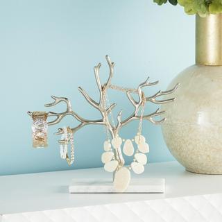 Tree Marble Display Jewelry Stand with Rectangular Base